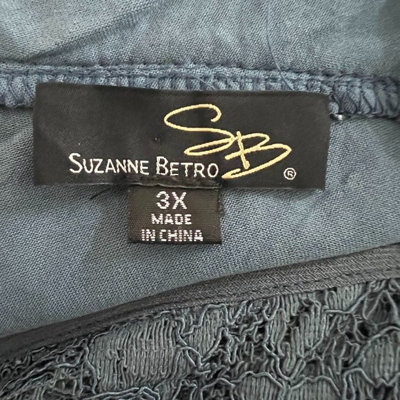 Suzanne Betro Blue Lace Cap Sleeve Dress 3X - Picture 8 of 8